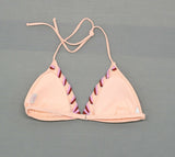 Xhilaration Women's Triangle Bikini Swim Top with Rivets and Laced Edge Pink M