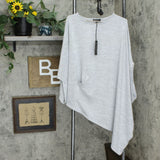 DG2 by Diane Gilman Plus Asymmetric Twist Front Knit Poncho Top