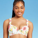 Shade & Shore Women's Lightly Lined Ruffle Strap Bikini Top