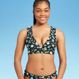 Shade & Shore Women's Floral Long Line Bralette Bikini Top