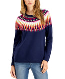 Style & Co Women's Fair Isle Long Sleeve Pullover Sweater