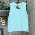 Denim & Co. Textured Knit Scoop Neck Tank Top With Twisted Back Detail
