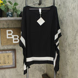 MarlaWynne WynneLayers Women's Plus Size Mixed Media Border Poncho Blouse