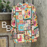 DG2 by Diane Gilman Women's All-Over Print Silk Blend Blouse