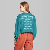 Wild Fable Women's Long Sleeve Crewneck New York Graphic Sweatshirt