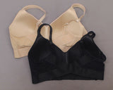 Rhonda Shear 2 Pack Mesh Back Detail Molded Cup Bras Dark Nude / Black Plus 2X