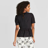 Who What Wear Women's Puff Short Sleeve Peplum Blouse