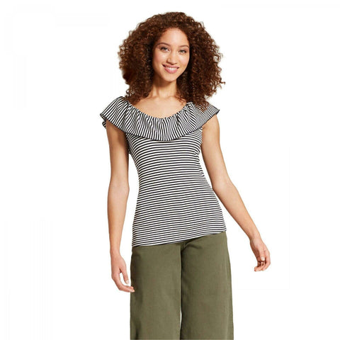 A New Day Women's Striped Off the Shoulder Sleeveless Knit Top Shirt