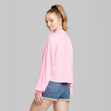 Wild Fable Women's Lightweight Mock Turtleneck Cropped Sweatshirt