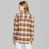 Wild Fable Women's Plaid Long Sleeve Button Down Heavyweight Flannel Shirt