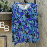 LOGO by Lori Goldstein Women's Floral Long Sleeve Flowy Knit Top