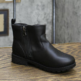 Cat & Jack Toddler Girls' Gitta Zipper Slip-On Moto Boots Black 11