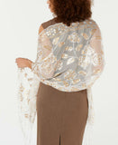 INC International Concepts Women's Floral Sequin Mesh Wrap