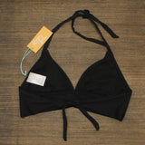 Kona Sol Women's Faux Wrap Halter Bikini Top Black Medium (8-10)