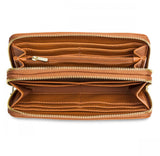 A New Day Double Zipper Faux Leather Wallet With Wristlet