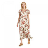 Xhilaration Women's Floral Print Short Sleeve Maxi Wrap Dress