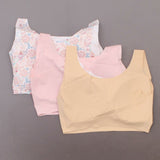 Rhonda Shear 3 Pack Body Bras With Removable Pads Pink/ Paisley/ Nude 1X