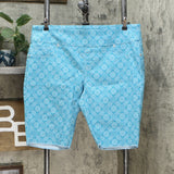 DG2 by Diane Gilman Classic Stretch Pull On Bermuda Shorts Turquoise Petite 1X