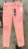 DG2 by Diane Gilman Women's Tall Floral Applique Sorbet Ankle Jeans