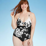 Kona Sol Women's Tie Front Medium Coverage One Piece Swimsuit