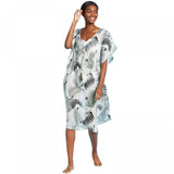 Kona Sol Women's Botanical Print Midi Length Kaftan Cover Up
