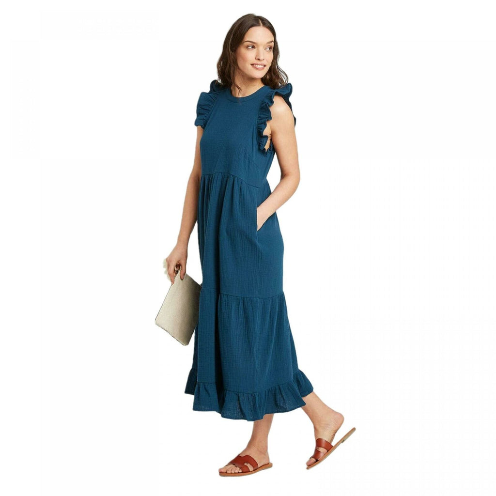 Universal Thread Women's Sleeveless Tiered Ruffle Maxi Dress Biggybargains Universal Thread Women's Sleeveless Tiered Ruffle Maxi Dress Biggybargains