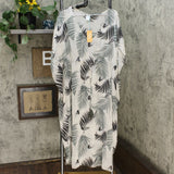 Kona Sol Women's Botanical Print Midi Length Kaftan Cover Up