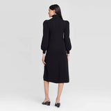 Who What Wear Women's Puff Long Sleeve High Neck Sweater Dress