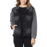 DG2 by Diane Gilman Women's Denim Look Classic Stretch French Terry Jacket