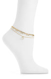BP. Womens Set of 3 Star Bead Charm Anklet