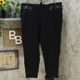 JM Collection Woimen's Plus Size Faux Leather Trim Ponte Pants