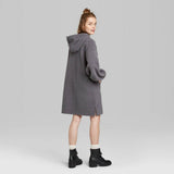 Wild Fable Women's Long Sleeve Hooded Sherpa Sweater Dress