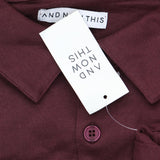 And Now This Men's Regular-Fit Solid Knit Button Front Shirt Plum Purple L
