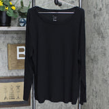 A New Day Womens Long Sleeve Stretch Blouse Shirt Top Black 3X
