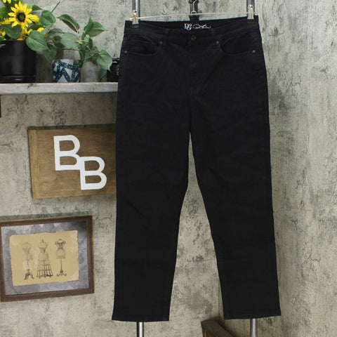 DG2 by Diane Gilman Women's Classic Stretch Straight Ankle Jeans Black 12