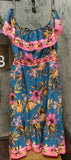Colleen Lopez Women's Plus Size Floral Off-the-Shoulder Flounce Dress