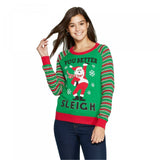 Mighty Fine Women's Yoga Santa Ugly Christmas Sweater