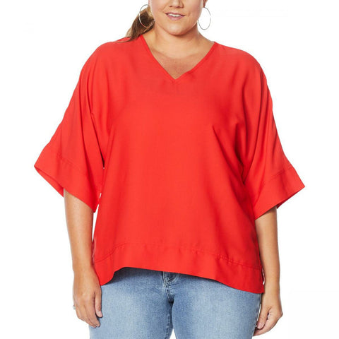 DG2 by Diane Gilman Women's Plus Size Dolman Sleeve Top