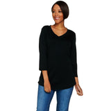 Isaac Mizrahi Live! Women's Essentials Pima Cotton 3/4 Sleeve Tunic Top