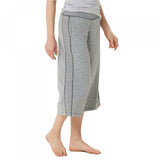 Cuddl Duds Women's Slub Knit Cropped Wide Leg Pants
