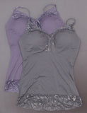 Rhonda Shear Women's Plus Size 2 Pack Lace Trim Pin Up Camisoles