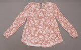 Knox Rose Women's Floral Print Long Sleeve Scoop Neck Blouse