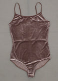 Gilligan & O'Malley Women's Velour Bodysuit With Criss Cross Lace Back