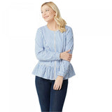 Denim & Co. Women's Yarn Dyed Striped Peplum Jacket