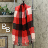 Charter Club Women's Buffalo Check Cashmere Scarf Red Multi