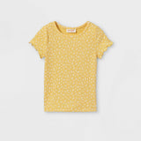 Cat & Jack Toddler Girls' Printed Ribbed Short Sleeve T-Shirt