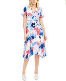 NWT Alfani Petite Floral Belted Midi Wrap Dress. 100097414PT 16 Petite