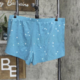 Stars Above Womens Sleeveless Shorts Shirt Pajama Set Greenish Blue 2XL