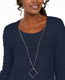 JM Collection Women's Wavy Textured Knit Top With Necklace