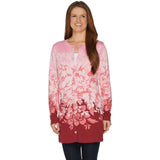 Isaac Mizrahi Live! Women's Engineered Floral Jacquard Cardigan